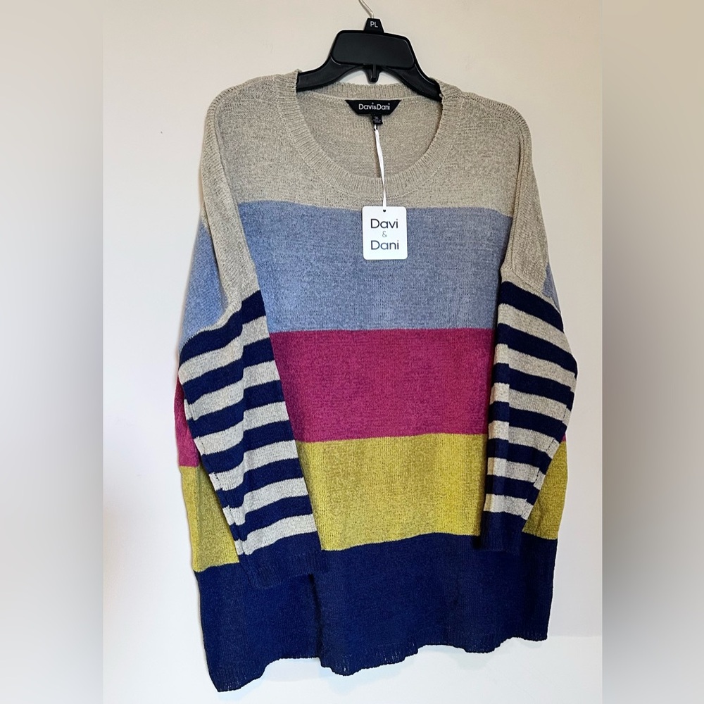 Davi & Dani Colorblock Crewneck Sweater